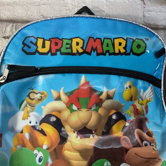 Nintendo Super Mario Friends Laptop 17" Backpack Mesh Pockets & Padded Straps - Picture 2 of 8